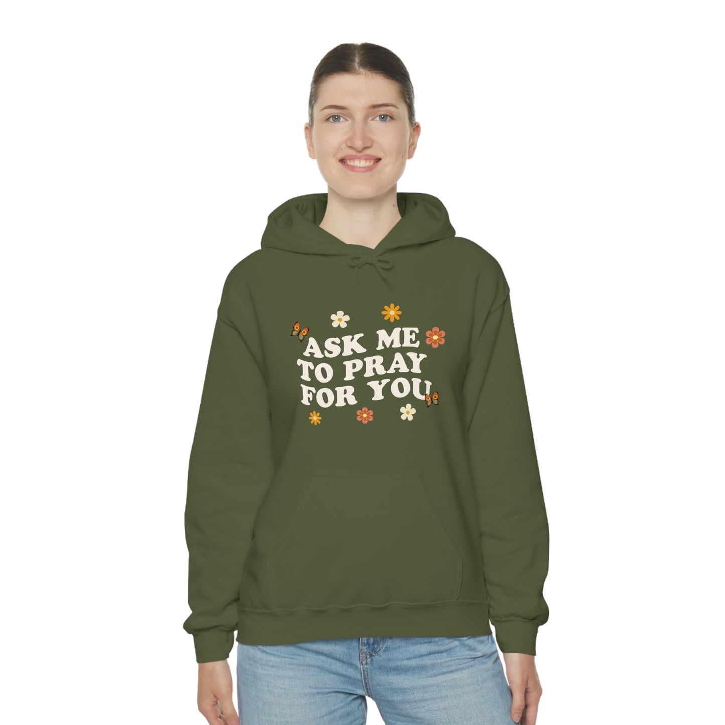 Ask Me To Pray For You - Floral Hoodie